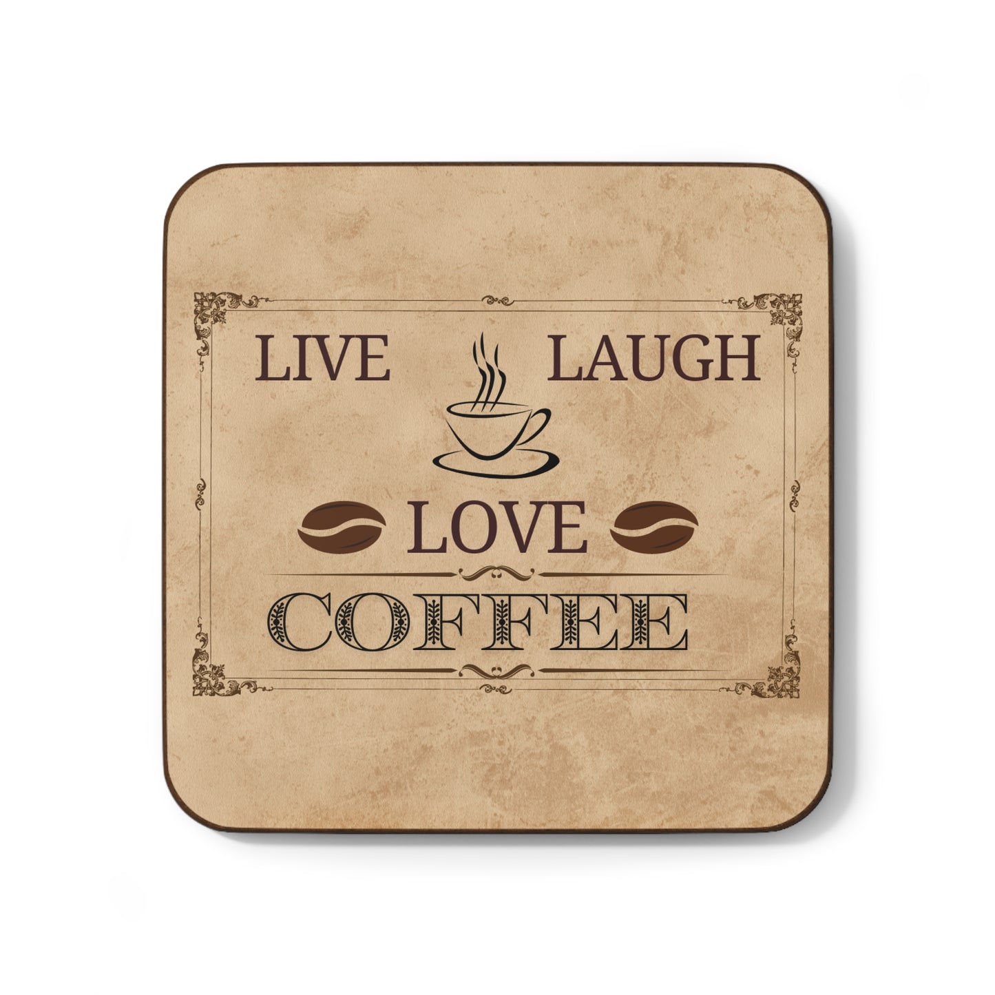 Coffee & Love Hardboard Back Coaster