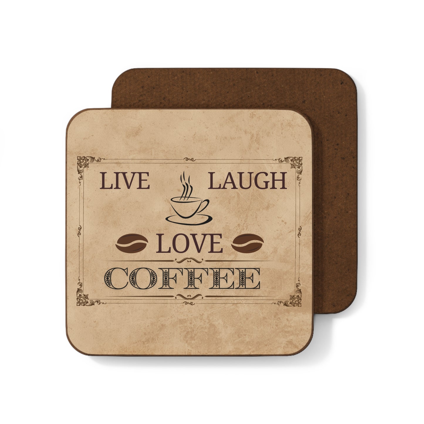 Coffee & Love Hardboard Back Coaster