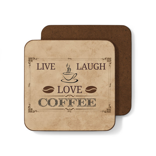 Coffee & Love Hardboard Back Coaster