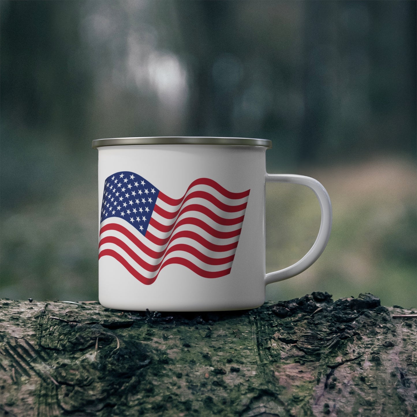 American Flag Enamel  Mug