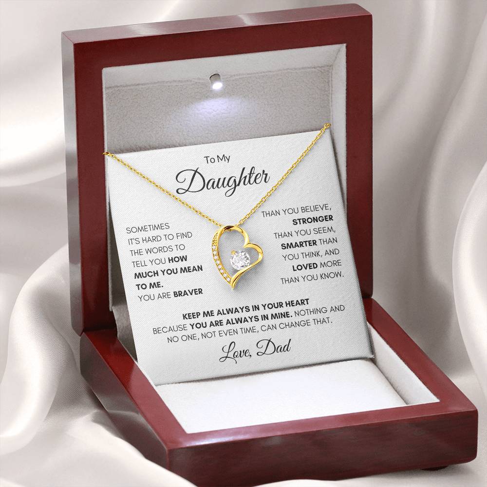 To My Daughter - Keep me always in your heart  - Necklace