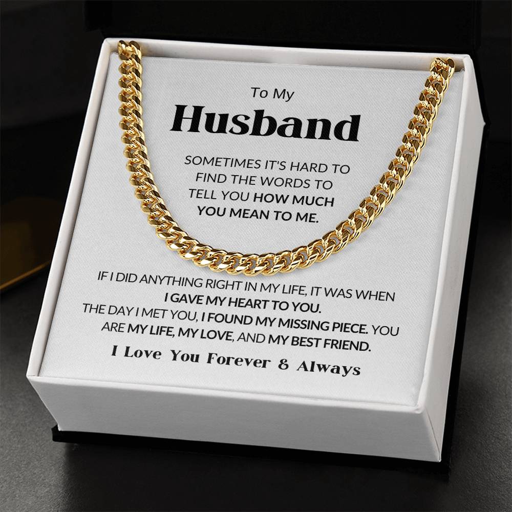 To My Husband - Cuban Link Chain