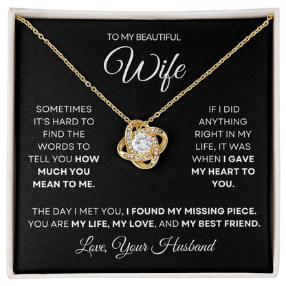 To My Wife - Love Knot Necklace