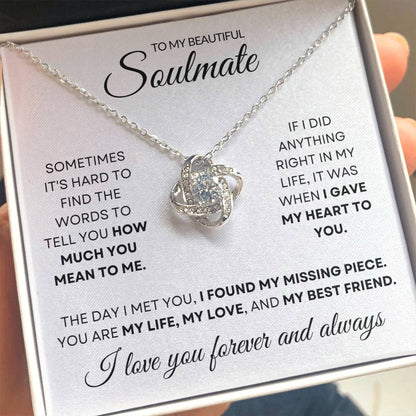 To My Soulmate - Love Knot Necklace