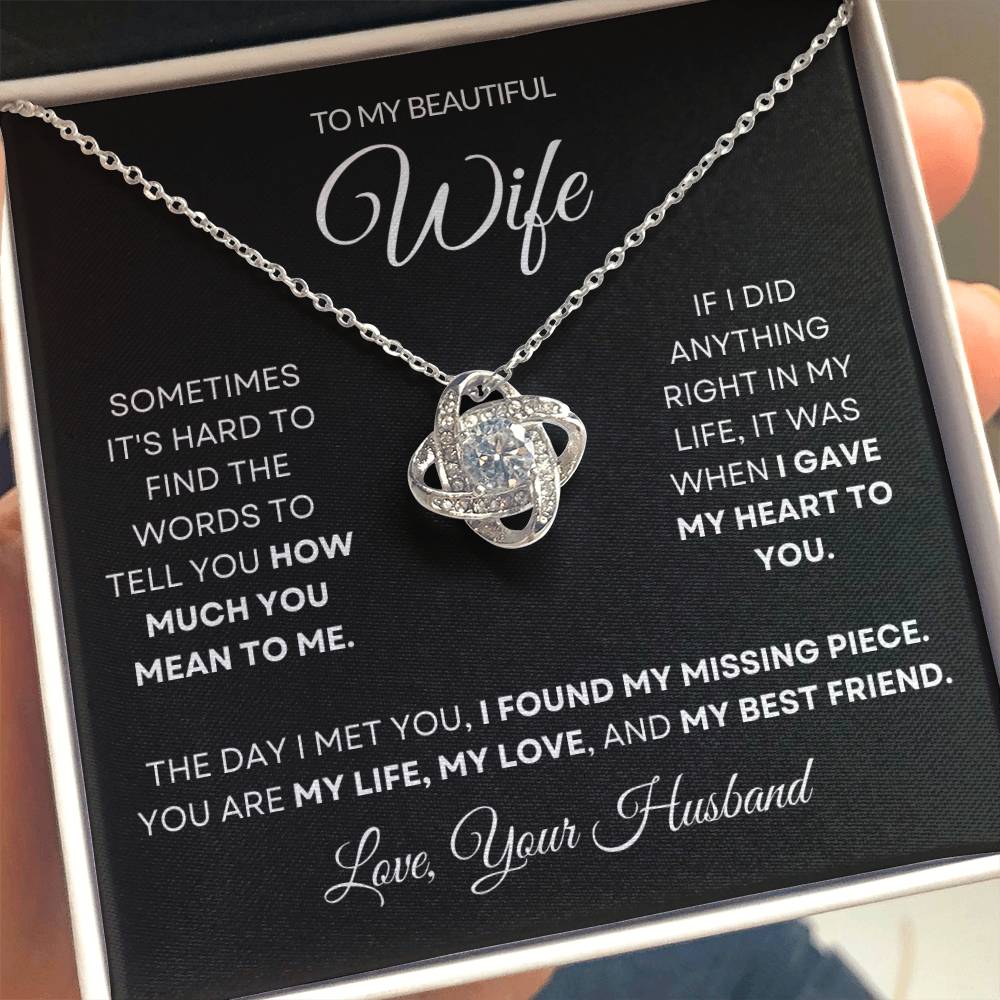 To My Wife - Love Knot Necklace