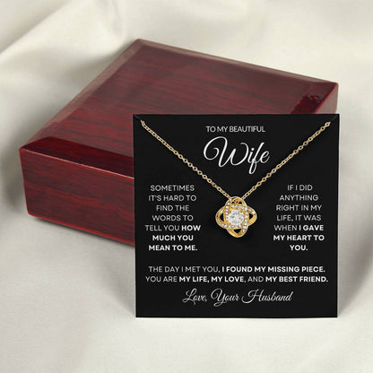 To My Wife - Love Knot Necklace