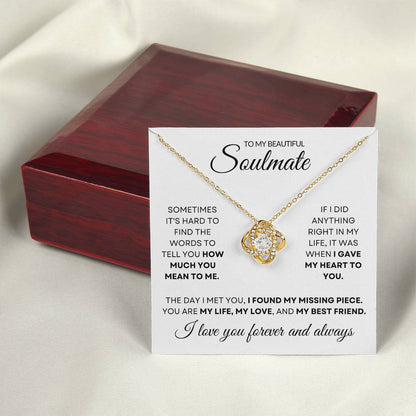 To My Soulmate - Love Knot Necklace