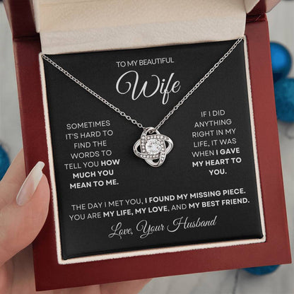 To My Wife - Love Knot Necklace