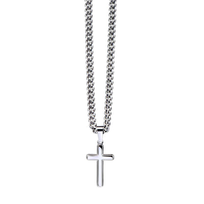 To my son - Artisan Cross Necklace on Cuban Chain