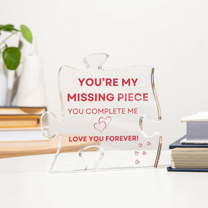 Enchanted Love Puzzle: A Dazzling Crystal-Clear Acrylic Keepsake Plaque for Cherished Moments 💖