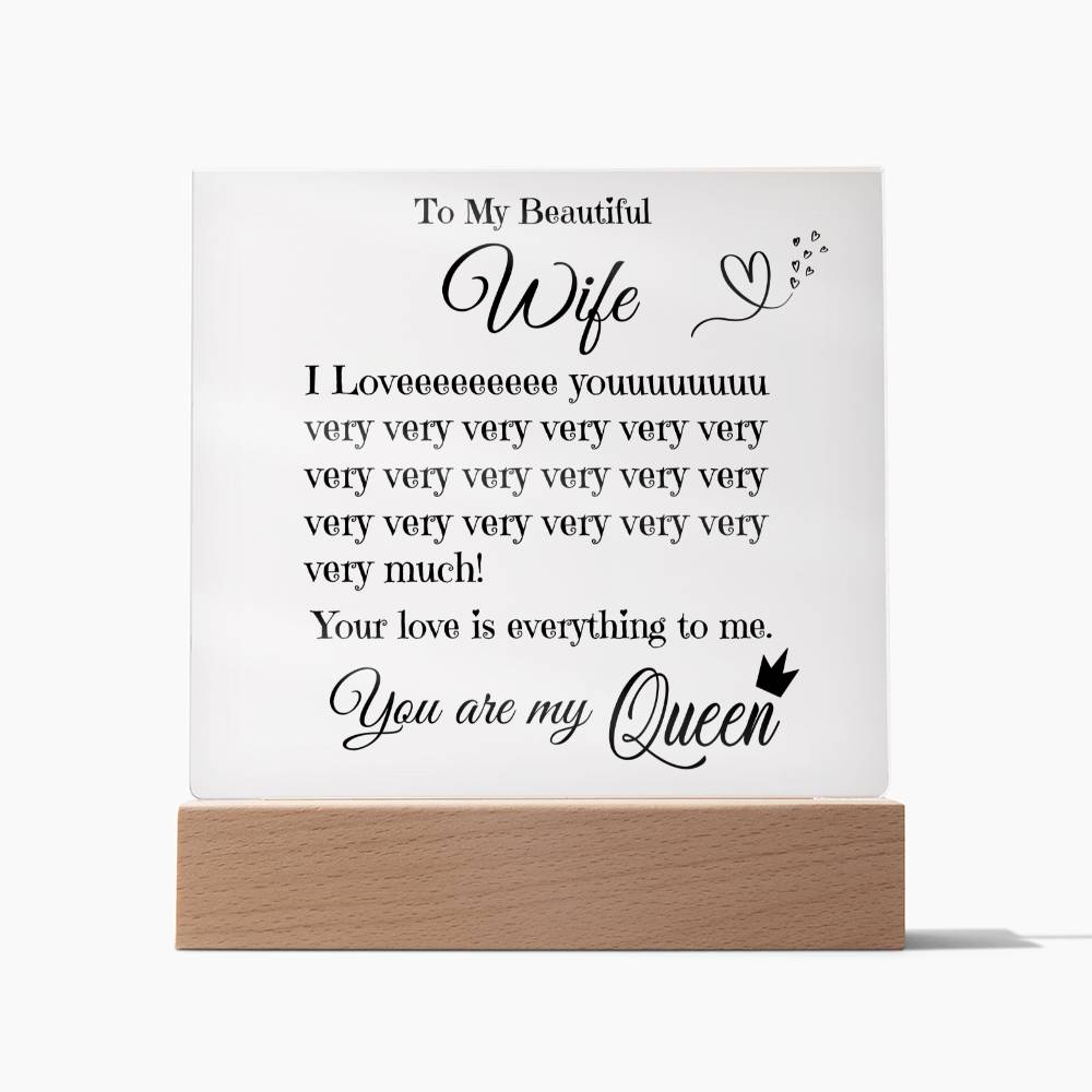 To My Beautiful  Wife - Acrylic Square Plaque