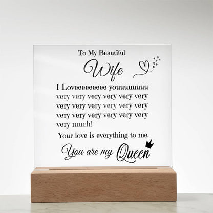 To My Beautiful  Wife - Acrylic Square Plaque