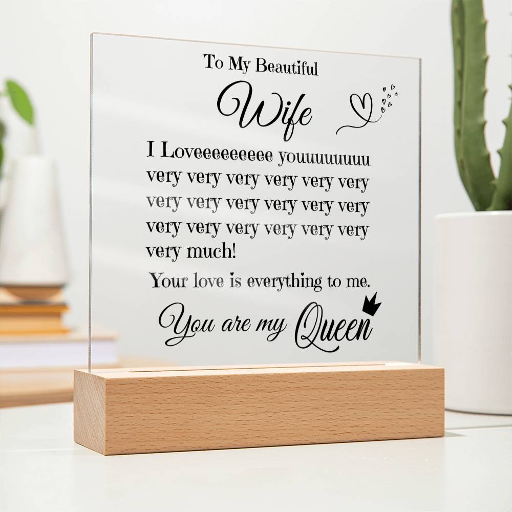 To My Beautiful  Wife - Acrylic Square Plaque