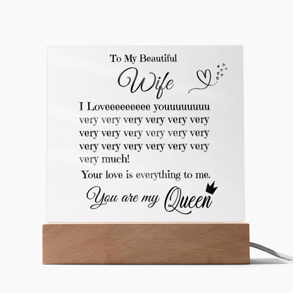 To My Beautiful  Wife - Acrylic Square Plaque