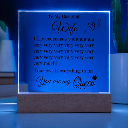 To My Beautiful  Wife - Acrylic Square Plaque