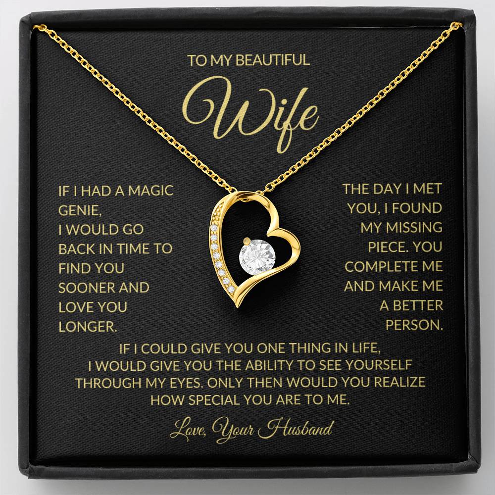 To My Wife - Forever Love Necklace Magic Genie