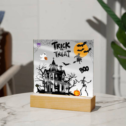 Halloween Acrylic Square Plaque - Trick or Treat