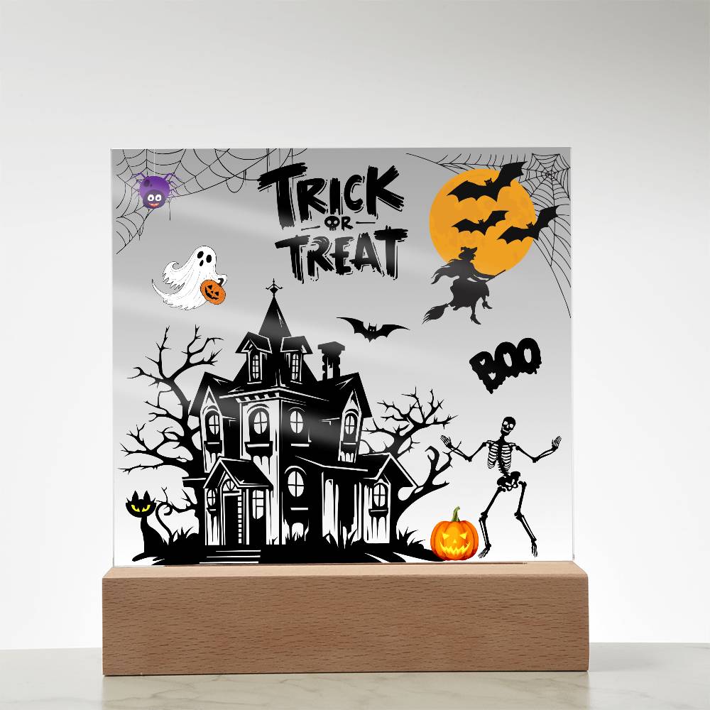 Halloween Acrylic Square Plaque - Trick or Treat