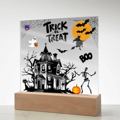 Halloween Acrylic Square Plaque - Trick or Treat