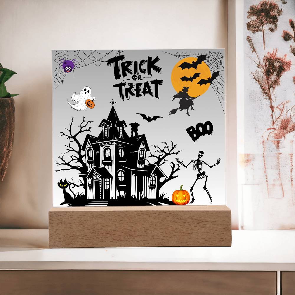 Halloween Acrylic Square Plaque - Trick or Treat