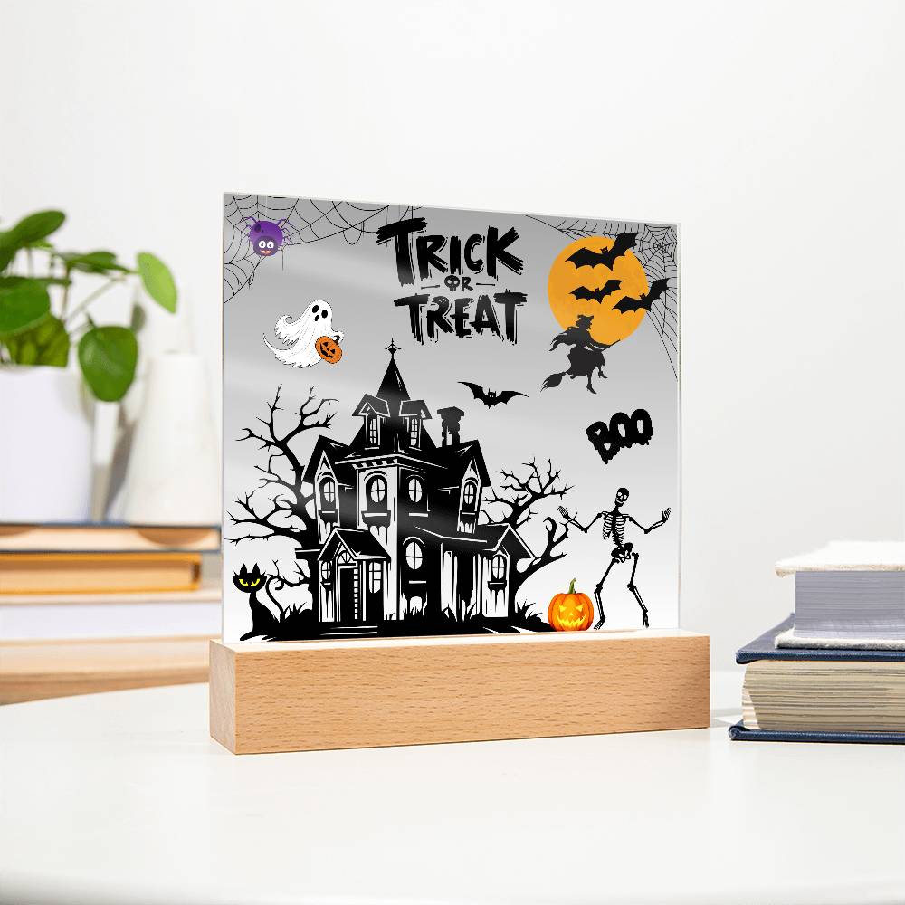 Halloween Acrylic Square Plaque - Trick or Treat