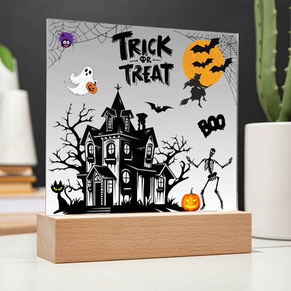 Halloween Acrylic Square Plaque - Trick or Treat