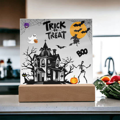 Halloween Acrylic Square Plaque - Trick or Treat