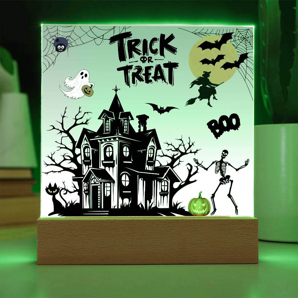 Halloween Acrylic Square Plaque - Trick or Treat