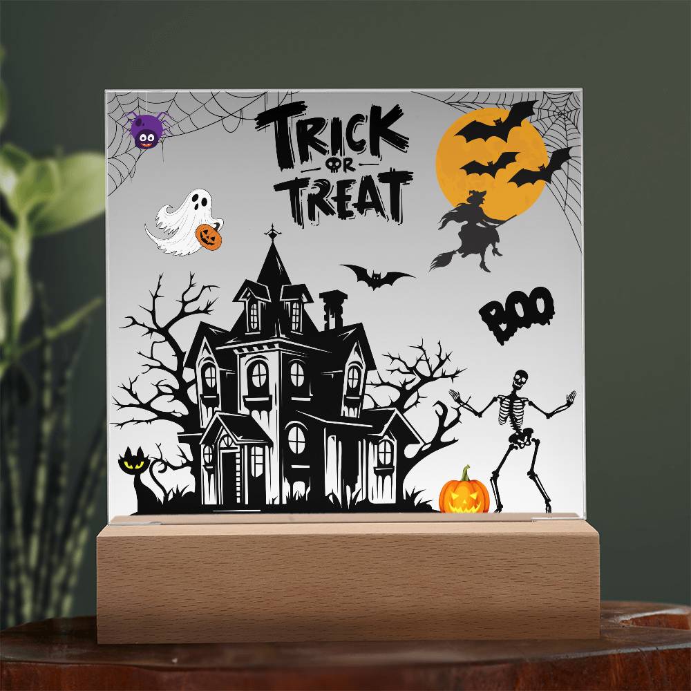 Halloween Acrylic Square Plaque - Trick or Treat