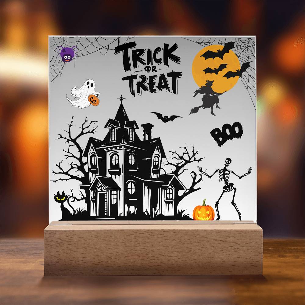 Halloween Acrylic Square Plaque - Trick or Treat