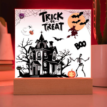 Halloween Acrylic Square Plaque - Trick or Treat