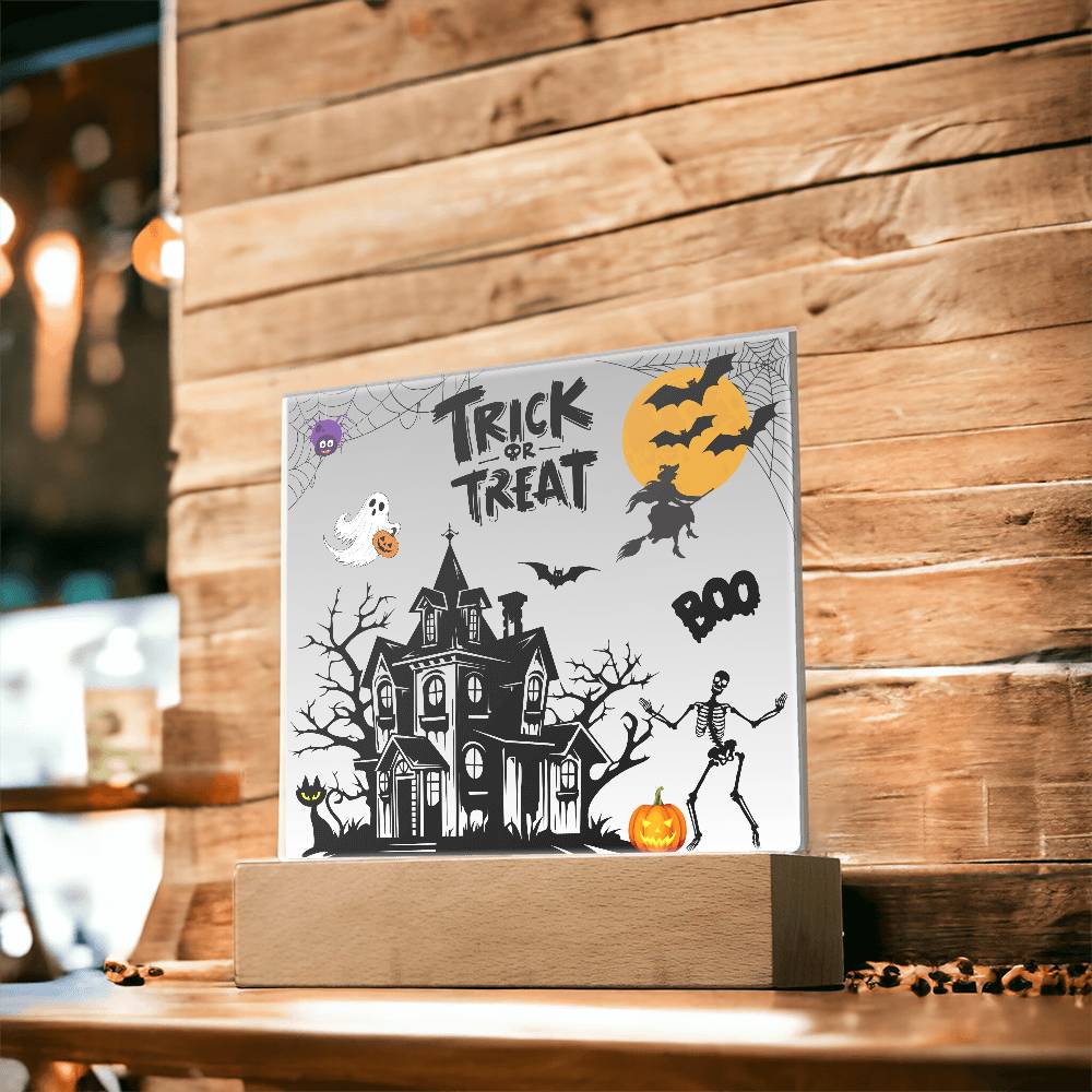 Halloween Acrylic Square Plaque - Trick or Treat