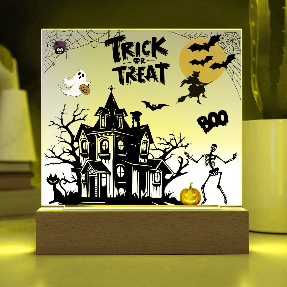 Halloween Acrylic Square Plaque - Trick or Treat